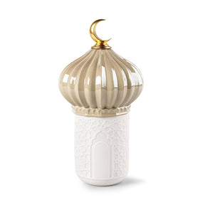 Candela Majestic Nights Lladrò in porcellana color crema 24x13 cm
