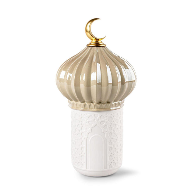 Candela Majestic Nights Lladrò in porcellana color crema 24x13 cm