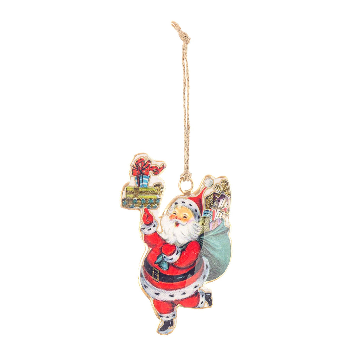BIZZOTTO Pendaglio per Albero di Natale 10cm Babbo Natale Metallo