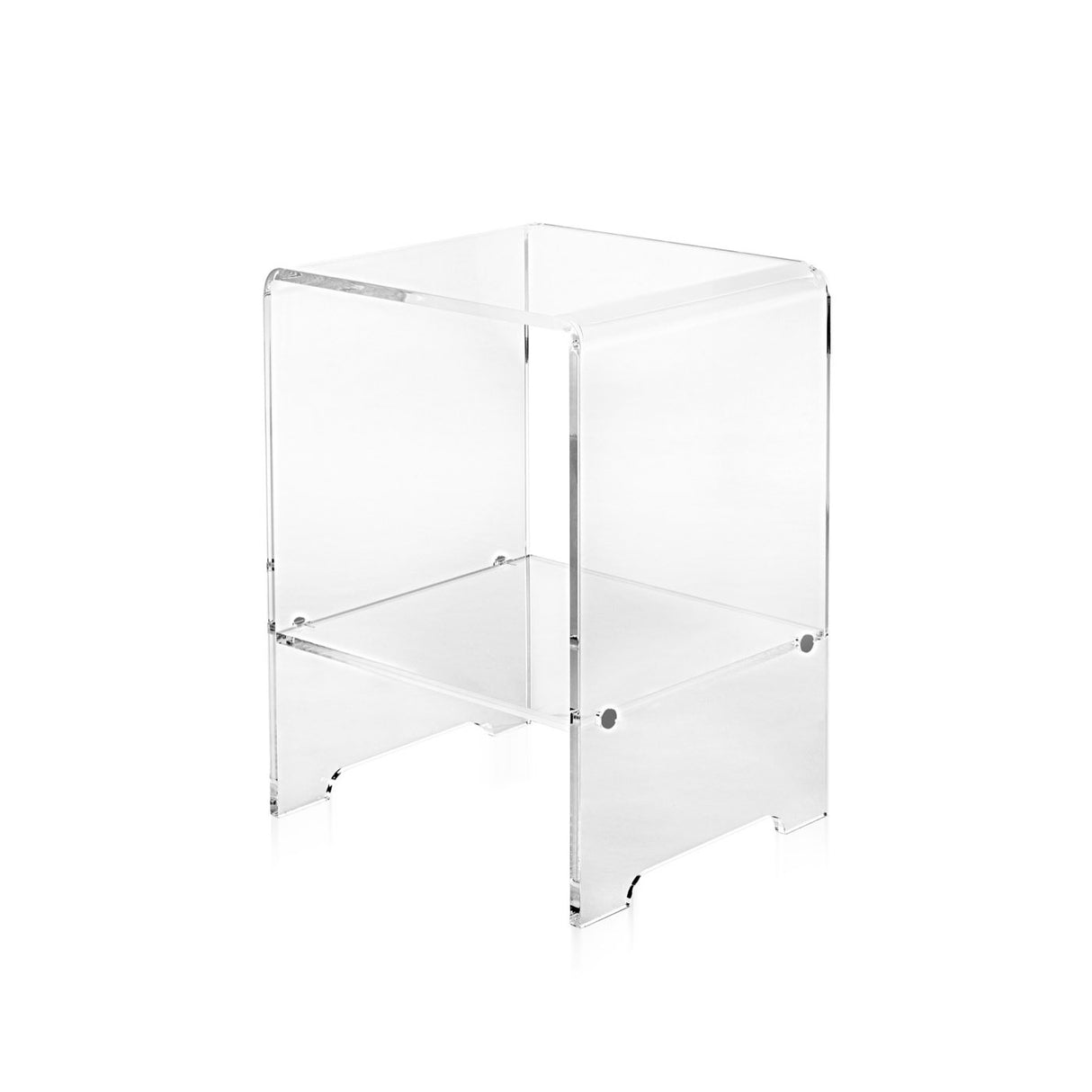 iPLEX Accanto Bedside Table in Transparent Plexiglass 32x45cm Made in Italy