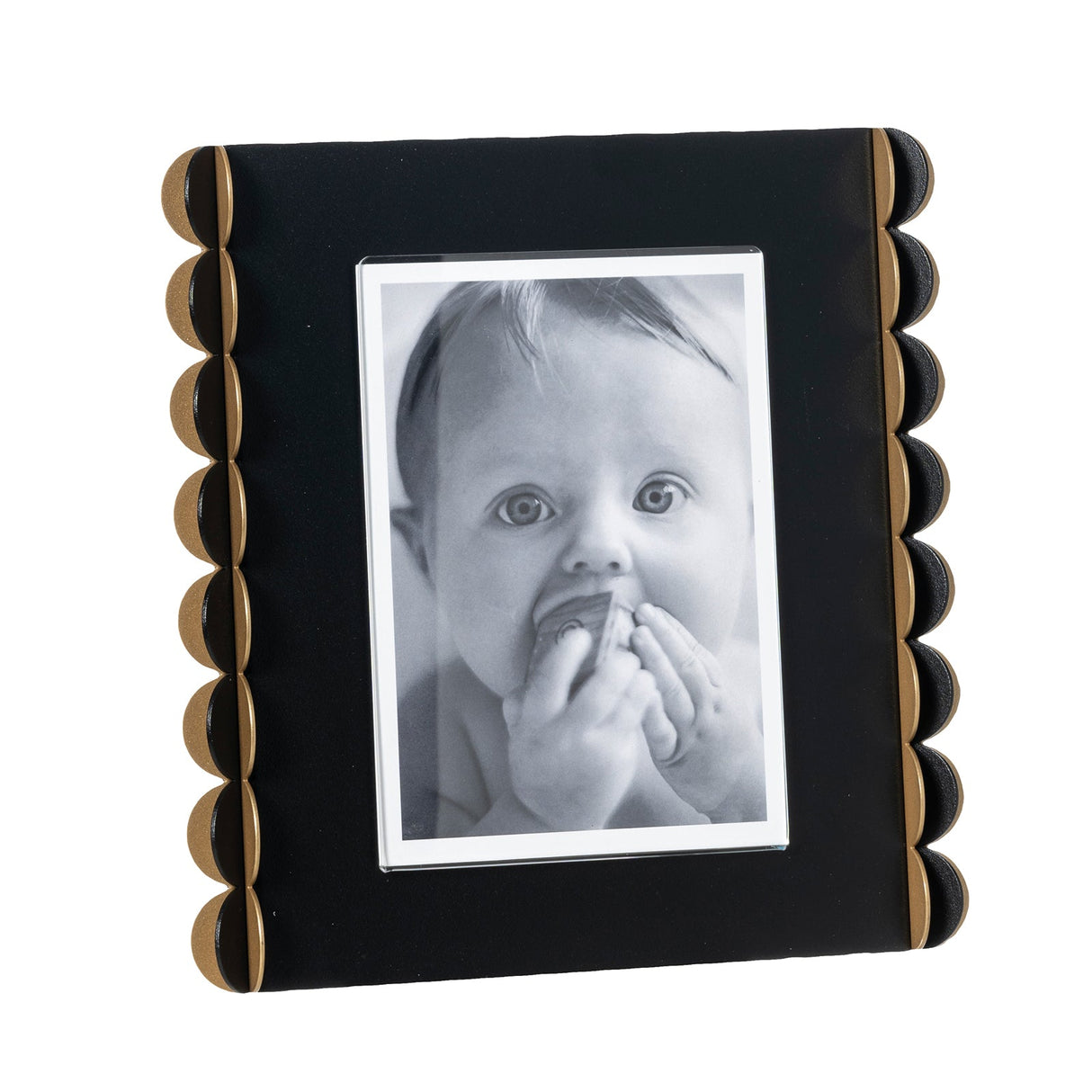 ARTI & MESTIERI Portafoto di Design Volans Grande Nero Oro Laccato Nero Oro Laccato