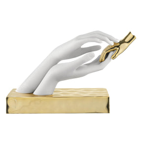 Scultura Mani con Manina Bongelli Preziosi in marmorino color nocciola 11x16 cm