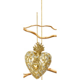 Palais Royal - Christmas Decoration Tree Pendant Heart Gold Resin 9 cm 1022268