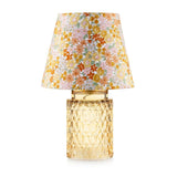 EMÒ ITALIA Rayon Lampada da Tavolo in Vetro Cilindro Ambra 18x28cm Paralume Fiorato