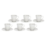LA PORCELLANA BIANCA Bosco Set 6 Pezzi Tazza Caffè con Piattino 80ml Bianco