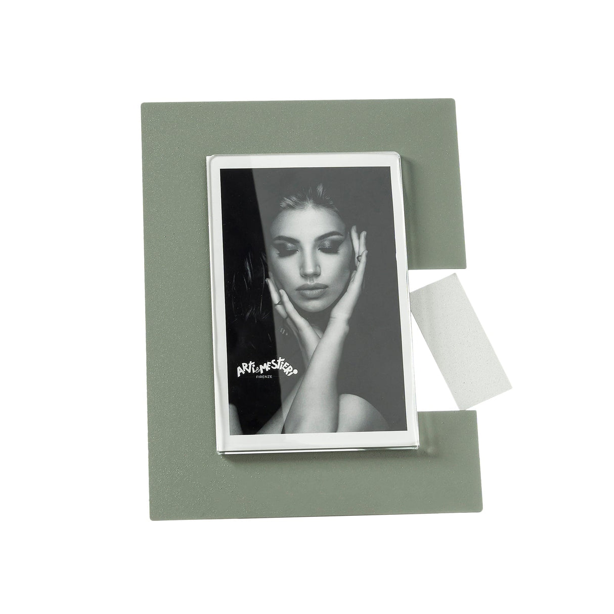 ARTI & MESTIERI Portafoto di Design Bliko Piccolo Giada Bianco Marmo 21,5x16,5cm