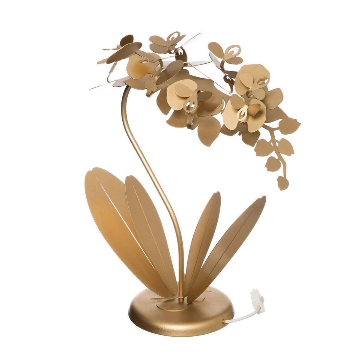 ARTI & MESTIERI Lampada da Tavolo Floreale Orchidea Piccola Oro