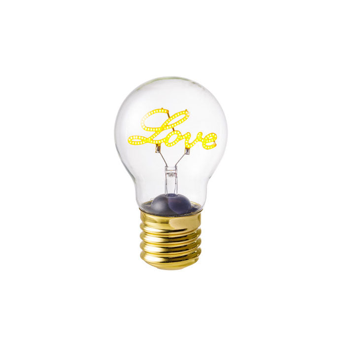 MONTEMAGGI Lampada da Tavolo LED a Batteria Lampadina Love Bianco 12cm con Cavo USB