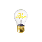 MONTEMAGGI Lampada da Tavolo LED a Batteria Lampadina Love Bianco 12cm con Cavo USB