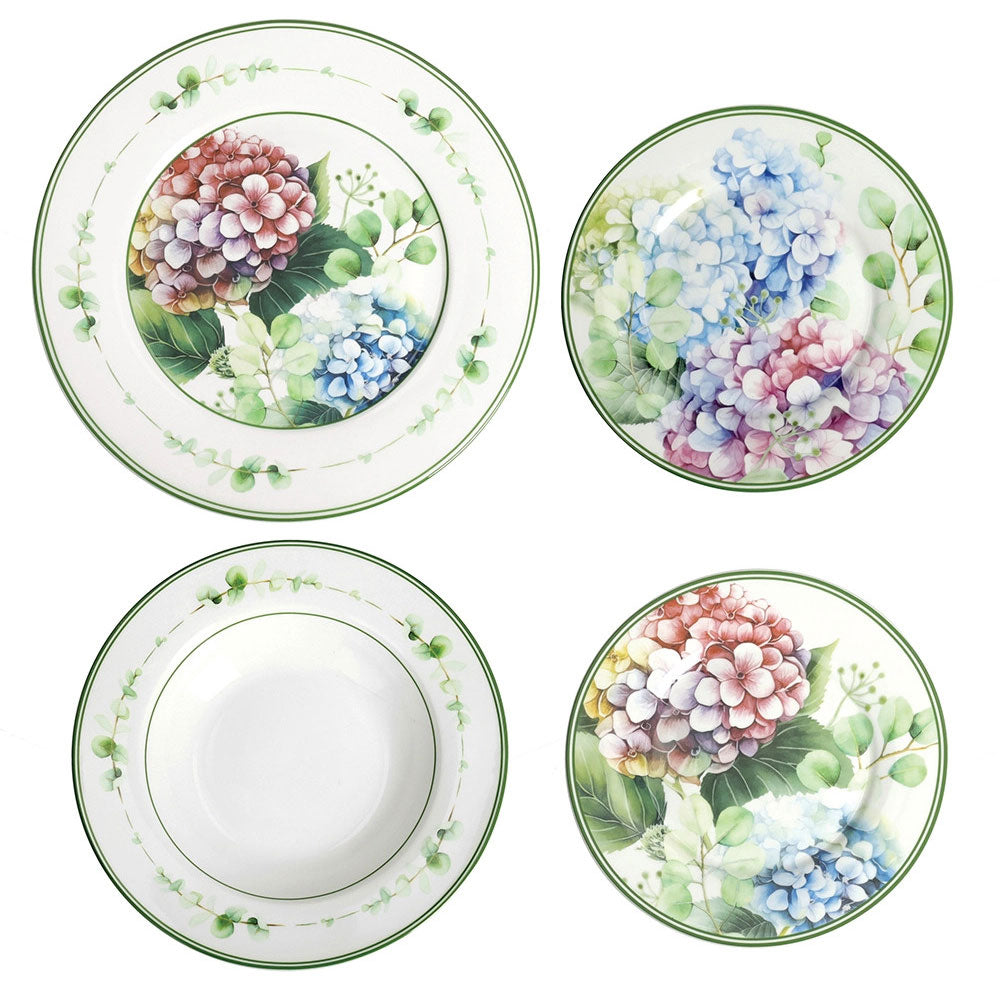 BRANDANI Flora Servizio Tavola Piatti Set 18 Pezzi Porcellana