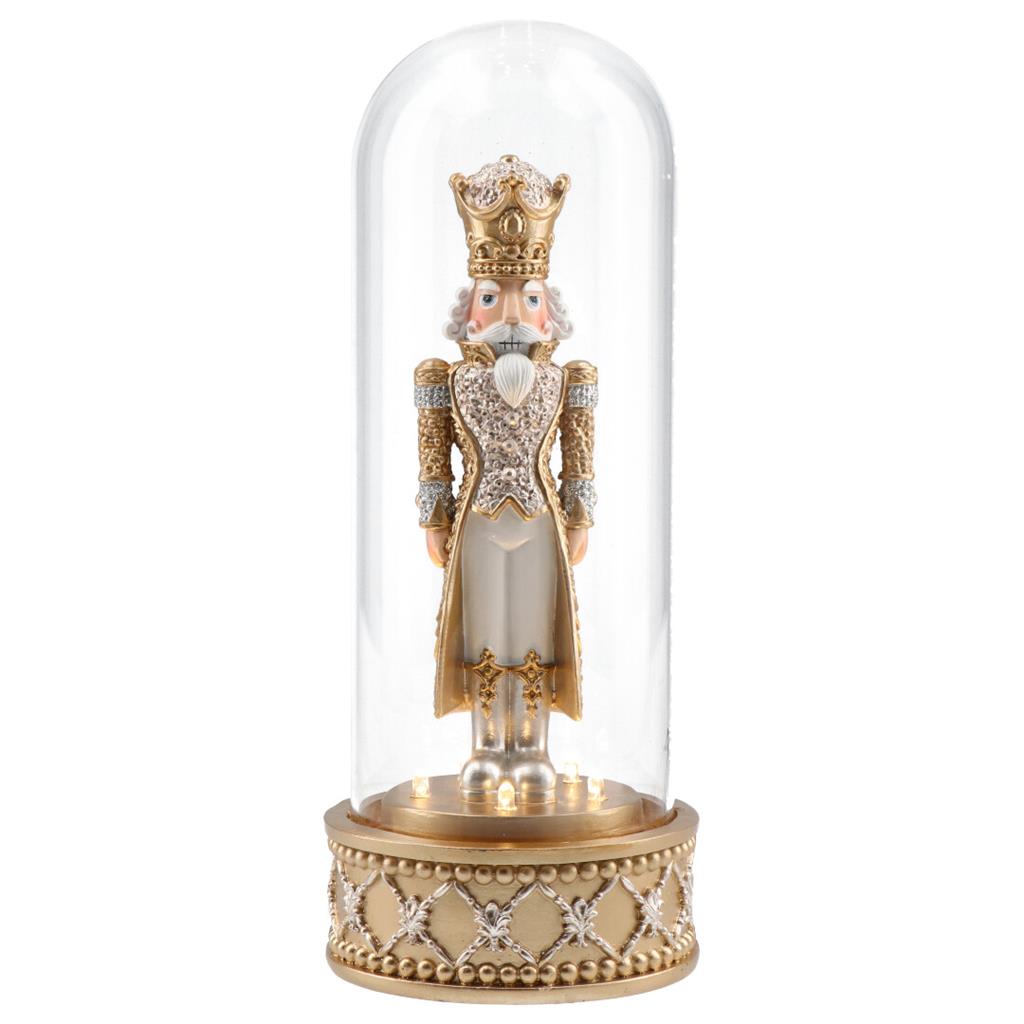 TIMSTOR Schiaccianoci in Cupola Resina Vetro LED 29cm Decorazione di Natale