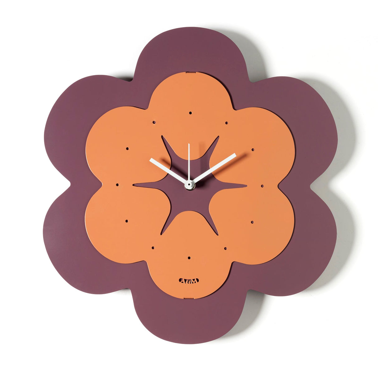 ARTI & MESTIERI Orologio a Forma di Fiore Florindo Viola Ametista Pesca 35x35cm
