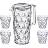 KOZIOL Crystal Brocca Caraffa 1,6L con 4 Bicchieri Superglas