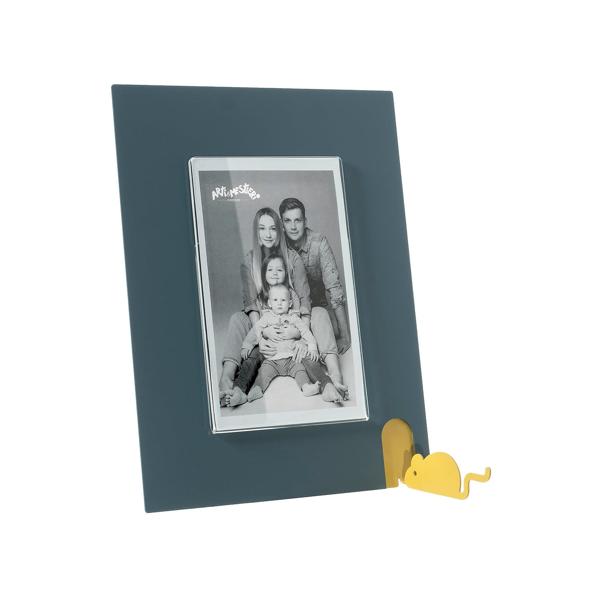 ARTI & MESTIERI Portafoto Topino Piccolo Petrolio Ocra 23,6x18,4cm