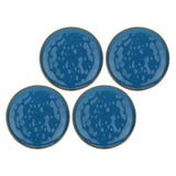 ROSE & TULIPANI Concerto Piatto Frutta Blu Avio 20cm Set 4 Pezzi Stoneware