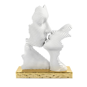 Scultura Bacio stilizzata Bongelli Preziosi finitura oro 16x29 cm