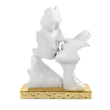 Scultura Bacio stilizzata Bongelli Preziosi finitura oro 16x29 cm