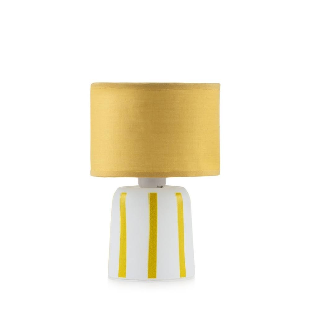 EMÒ ITALIA Rayon Lampada da Tavolo in Vetro 13x20cm Paralume e Base Giallo