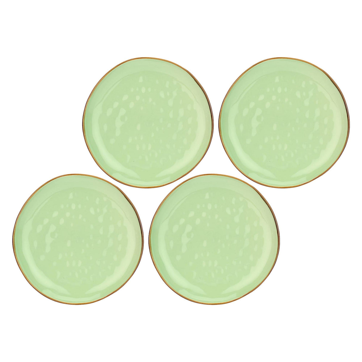 ROSE & TULIPANI Concerto Piatto Piano Te' Verde 27cm Set 4 Pezzi Stoneware