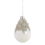 BIZZOTTO Goccia Addobbo di Natale Gleeful Bianco 9cm Vetro