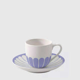 VILLEROY & BOCH Fleur Bleu Tazzina Caffè Espresso 70ml con Piattino 15cm Blu Porcellana