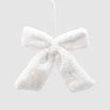 EDG Enzo De Gasperi Addobbo Decorazione Natalizia Fiocco Bianco Peluche 20x25cm
