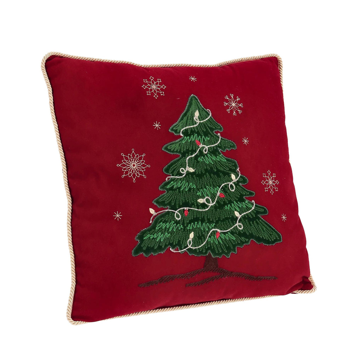 BIZZOTTO Cuscino Natalizio Windsome Rosso con Pino 45x45cm