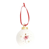 EASY LIFE Magie de Noel Addobbo Pallina di Natale Ballerina 7cm Porcellana