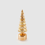 EDG Enzo De Gasperi Decorazione Natalizia Pino Twist con Musica Movimento e Led 35x9,5cm Oro Vetro