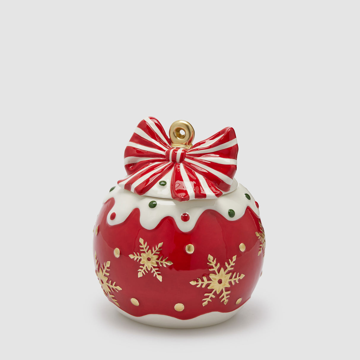 EDG Enzo De Gasperi Contenitore Scatola Pallina di Natale Xmas 21x18,5cm Ceramica
