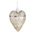 Pendaglio albero di Natale Bizzotto in vetro bianco e argento 9x5 cm