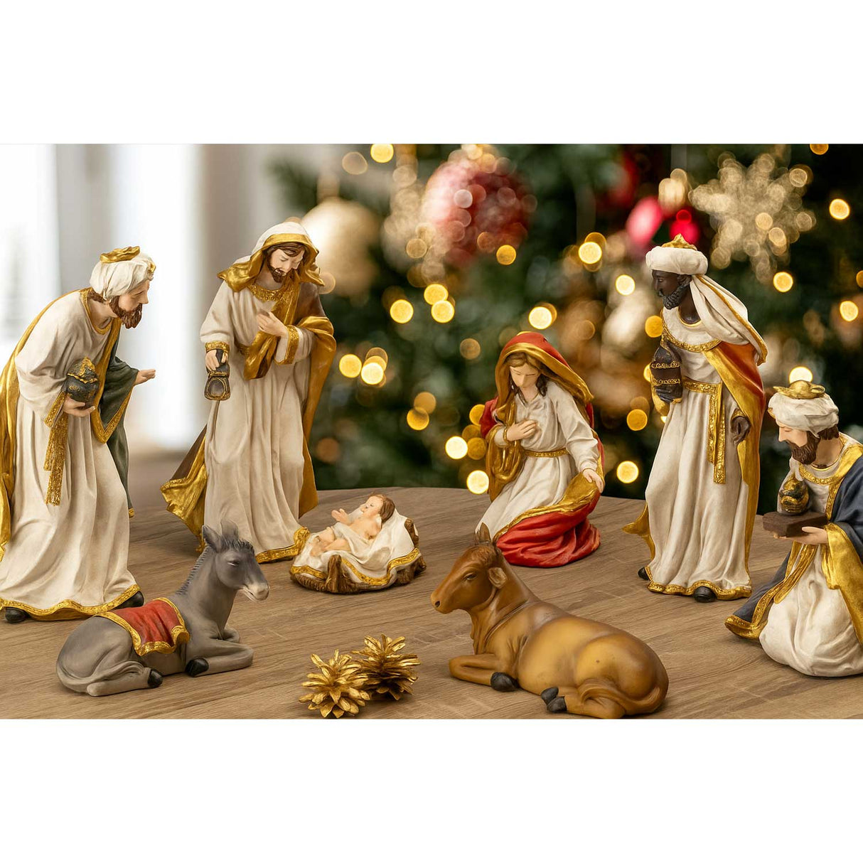 PALAIS ROYAL Natività Completa Presepe 8 Pezzi Resina