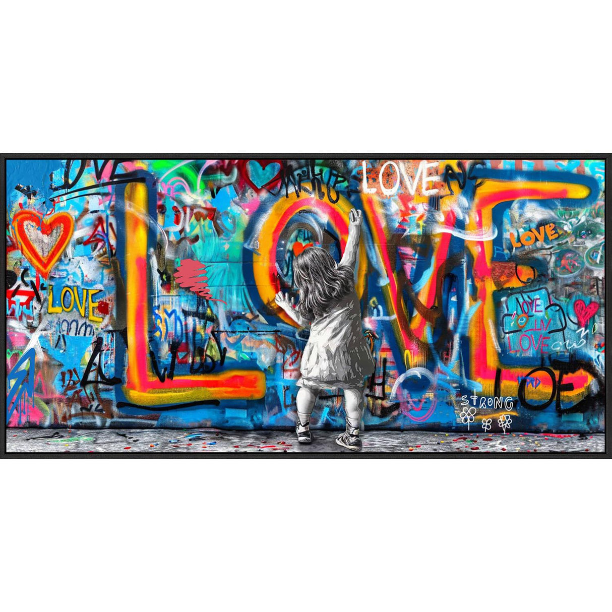 PALAIS ROYAL Quadro Dipinto a Mano su Tela con LED Glossy Love 120x60cm