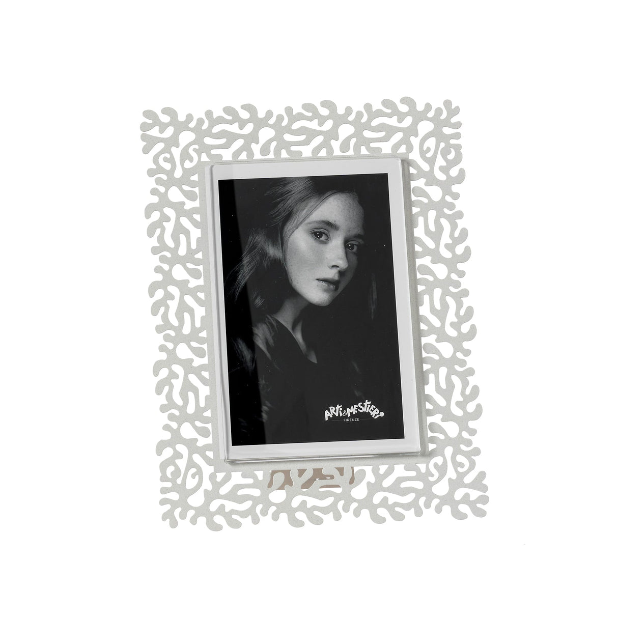 ARTI & MESTIERI Portafoto Corallo Piccolo Bianco Marmo 22x17cm
