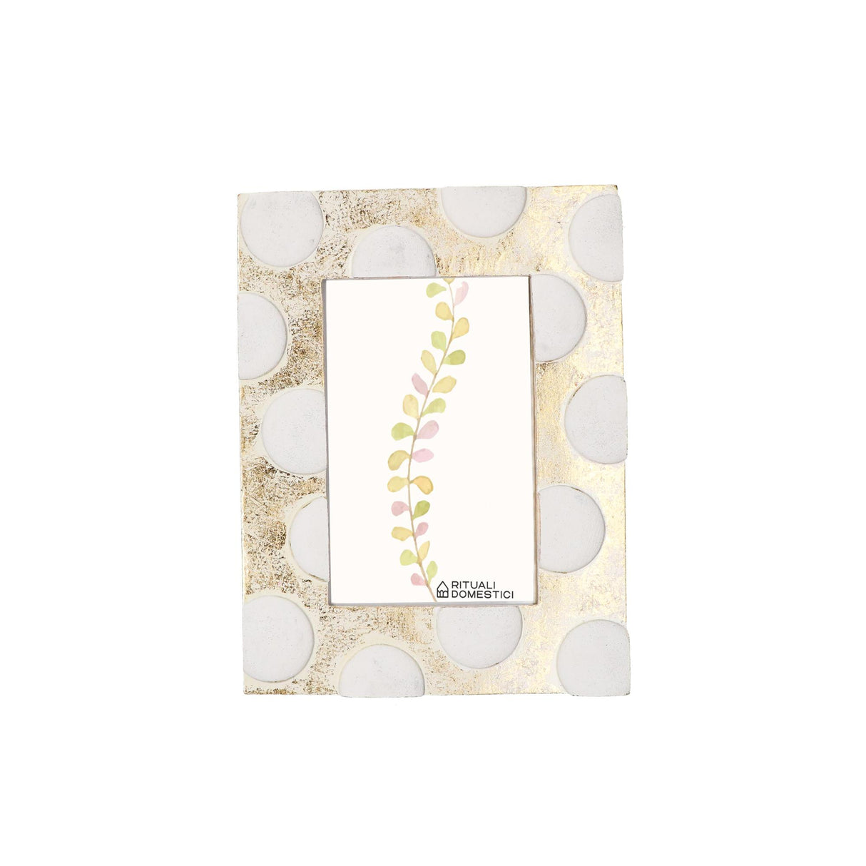 RITUALI DOMESTICI TiGuardo Portafoto 13x18cm Oro Pois Bianchi Resina