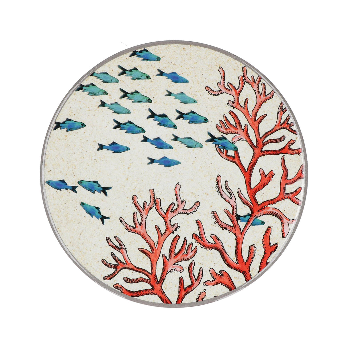 ROSE & TULIPANI Sea Life Sottopentola Corallo 20cm Stoneware Sughero