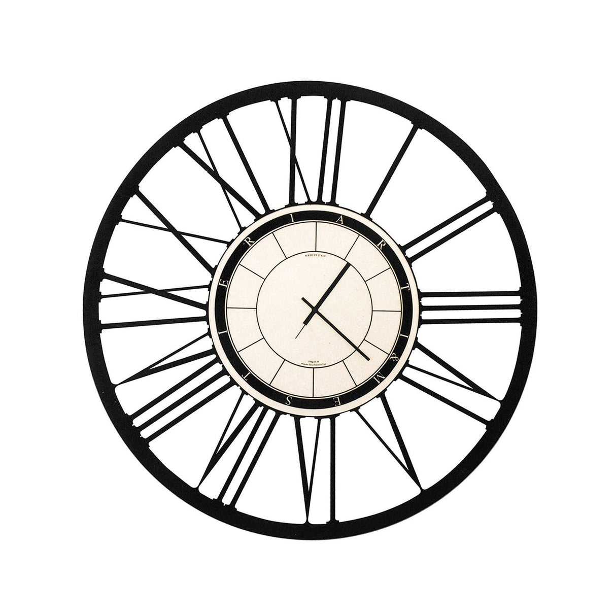 ARTI & MESTIERI Orologio da Parete di Design Numeri Romani Nero