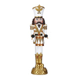TIMSTOR Soldatino Schiaccianoci di Natale Nutcracker 35cm Poliresina Bianco e Oro