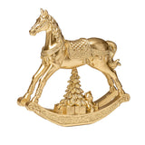 NOEL by Lamart Cavallo a Dondolo in Poliresina con LED Decorazione di Natale 18,5cm Oro