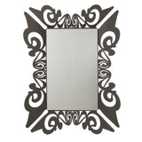 ARTI & MESTIERI Specchio da Parete Decorato Vanity Nero 100x80cm