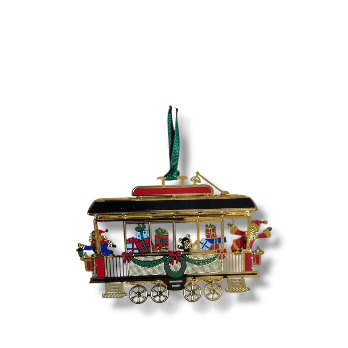 PALAIS ROYAL Addobbo Natalizio Pendaglio Tram di Natale Oro Metallo 9x6 cm