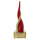 BONGELLI PREZIOSI Cornetto Corni Intrecciati Base Oro Corno Rosso 20cm Marmorino