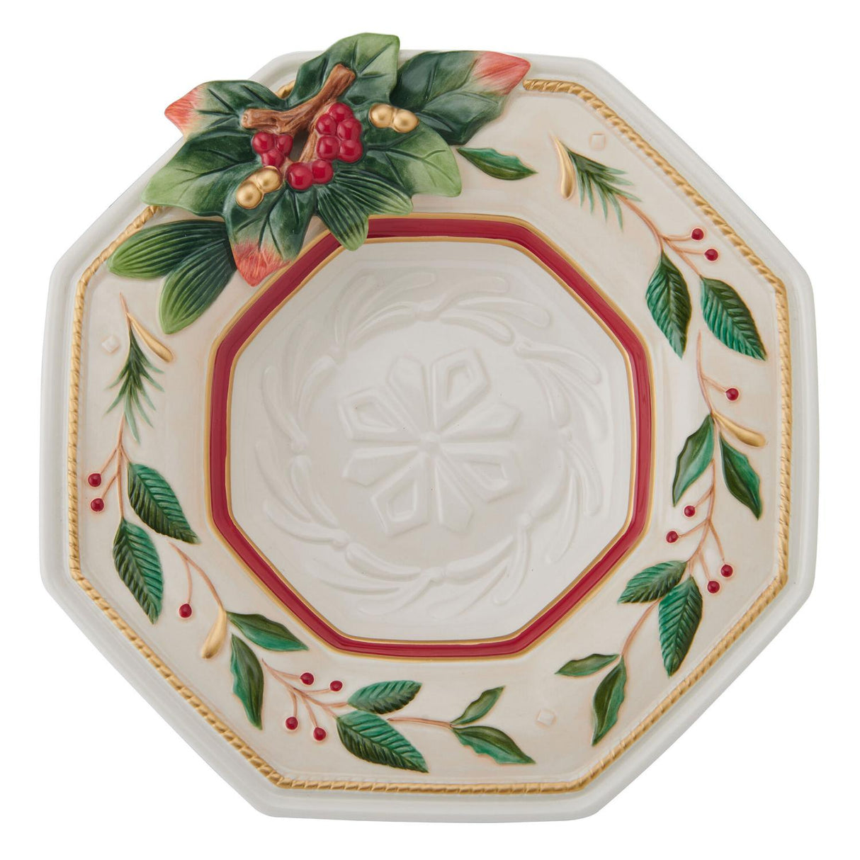 FITZ & FLOYD Coppa Natalizia Centrotavola 30cm Porcellana