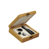 BRANDANI Set Degustazione Vino 3 Pezzi Confezione 16,5x14,5cm in Bamboo