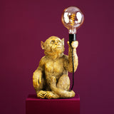 WERNS Table Lamp Abu Sitting Monkey Gold 25.5x23.5x39.5cm