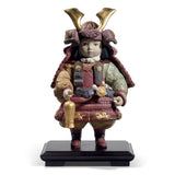Statuina Samurai Waka Musha Lladrò in porcellana con dettagli oro 35x21 cm