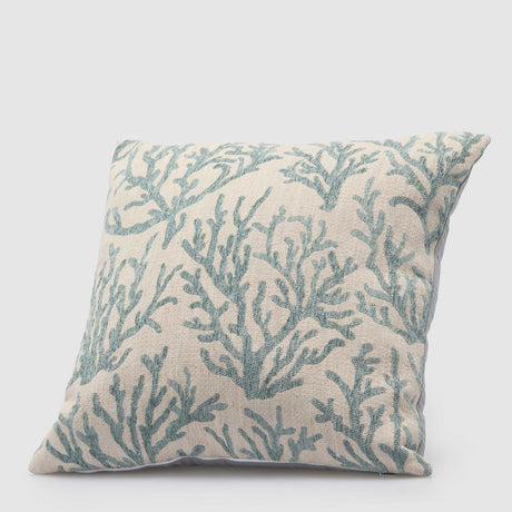 Cuscino Coralli EDG in tessuto bianco e blu 43x43 cm