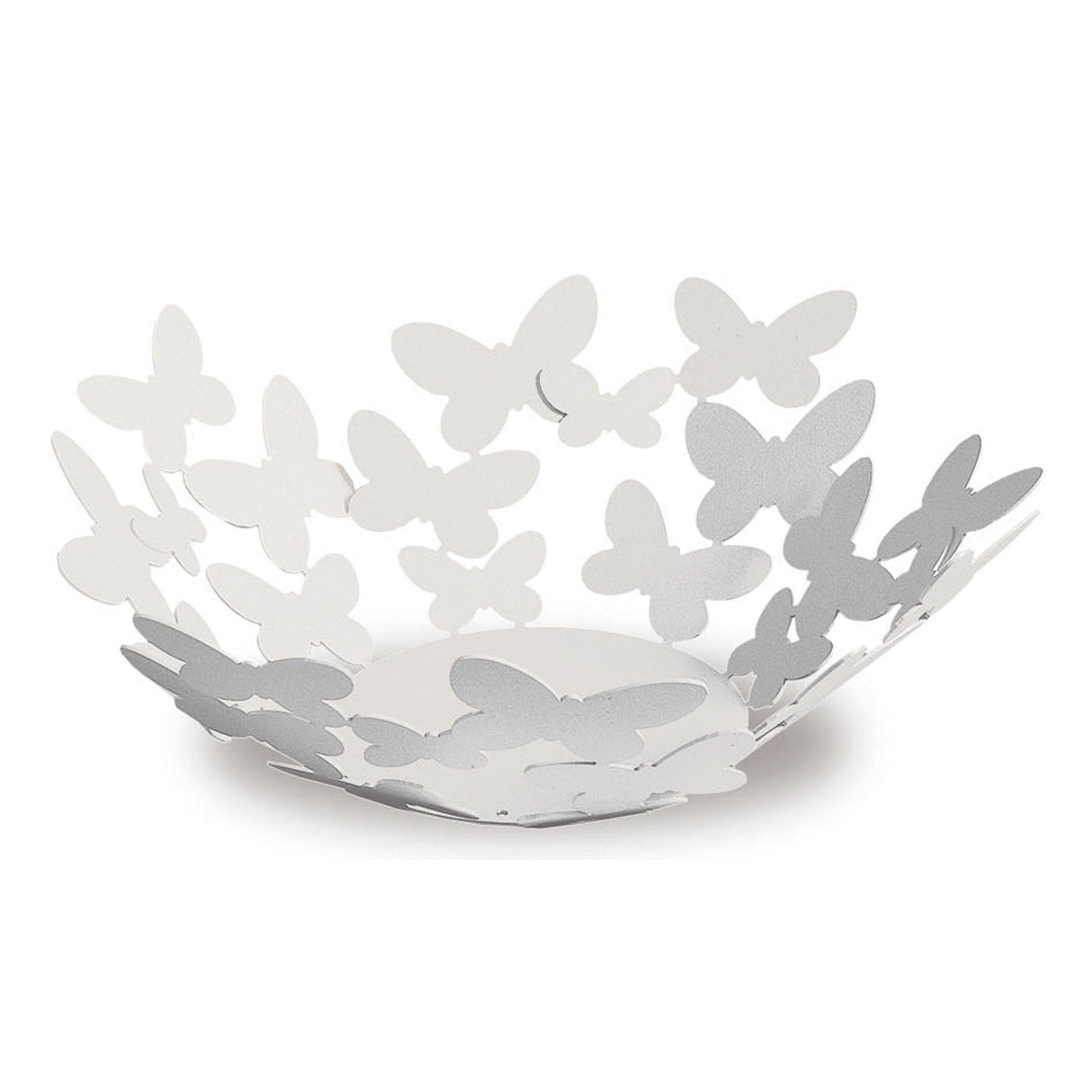 ARTI & MESTIERI Centro Tavola Moderno Piccolo con Farfalle Butterfly Bianco