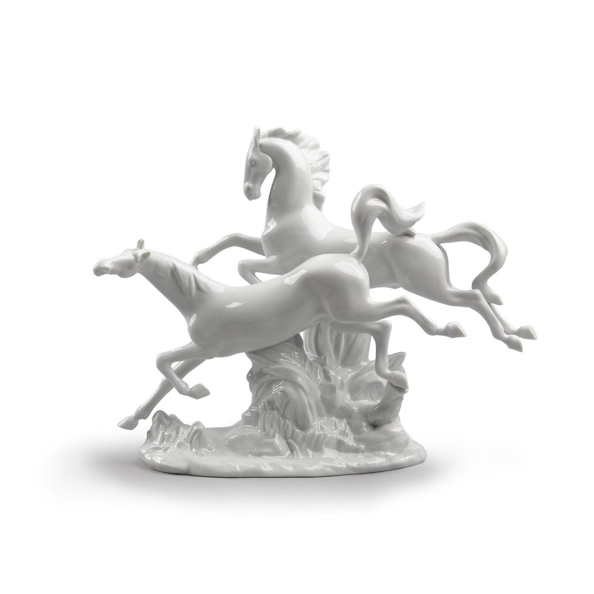 LLADRO' Figurina Cavalli 30x38cm Porcellana