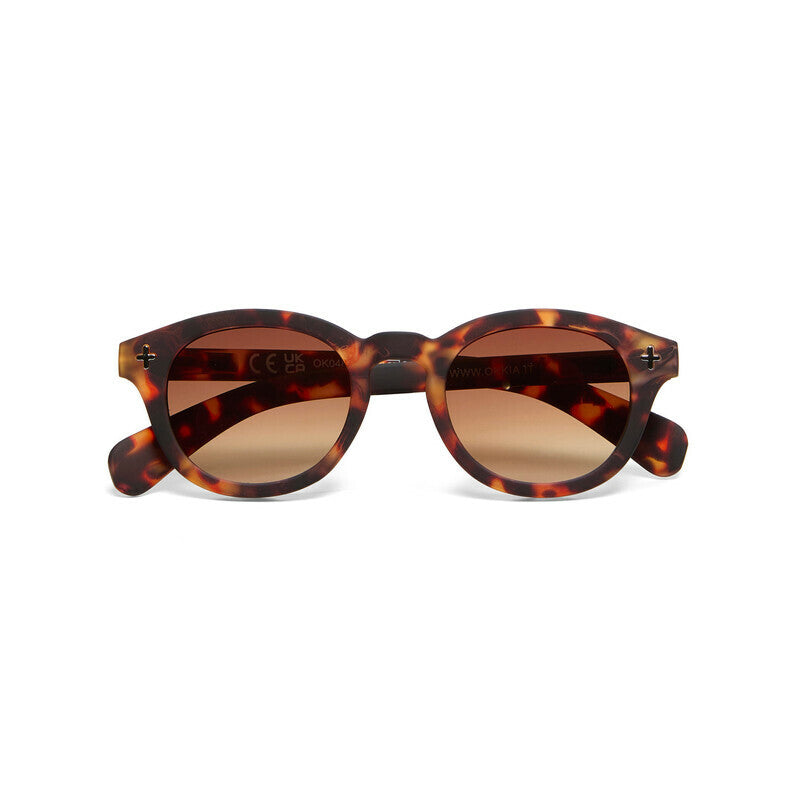 OKKIA Milano Occhiali da Sole Unisex Rotondo Avana